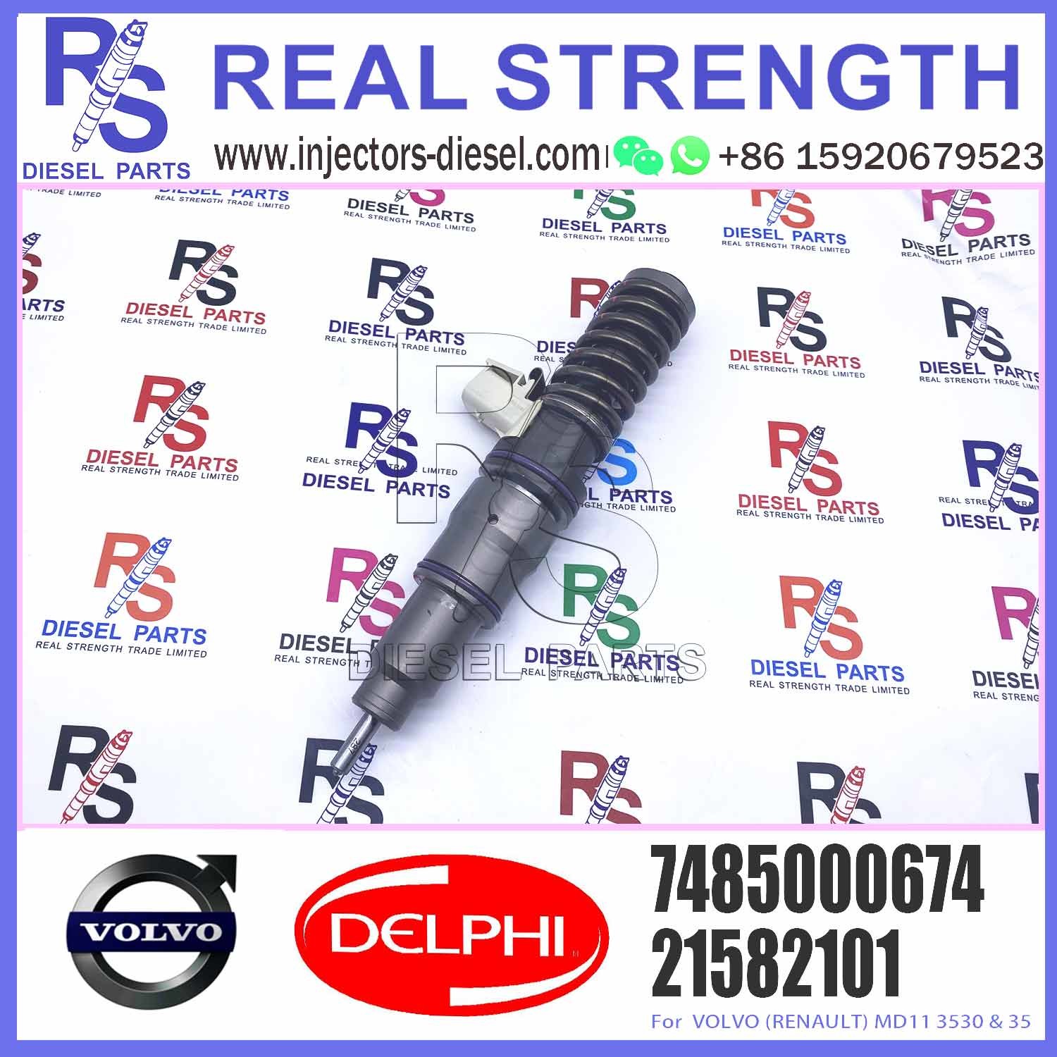 Common Rail Diesel Fuel Injector 21582101 BEBE4D12201 7485000674 for V-O-L-V (RENAULT) MD11