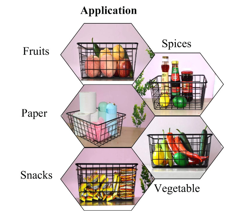 30cm Metal Mesh Storage Baskets Rectangular Mesh Basket For Kitchen Bathroom Hospital