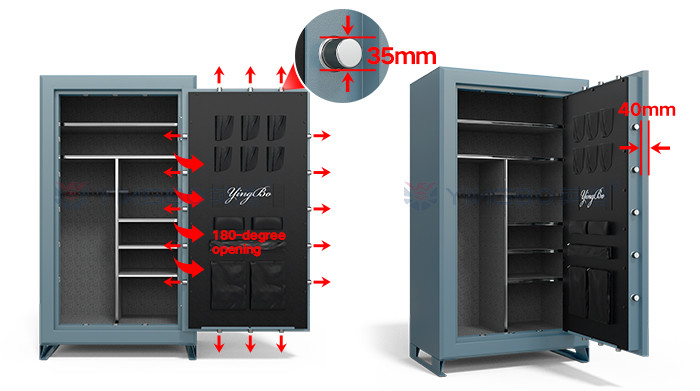 75 Mins Fireproof Rating Heavy Gun Safe Box Anti Theft With 36 Guns