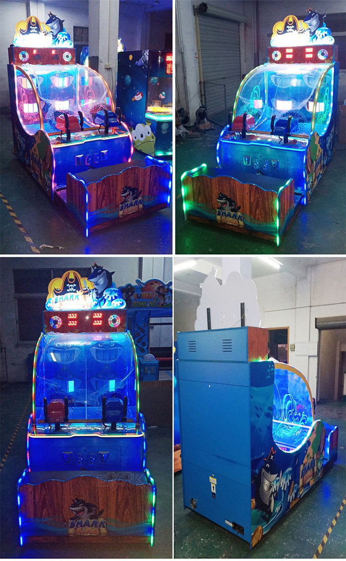 Kids King Shark Shooting Ball Redemption Game Machine Lottery Prize Tickets Arcade