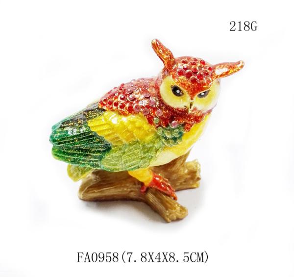 bird metal jewelry box owl bird trinket boxes owl alloy animal trinket jewelry