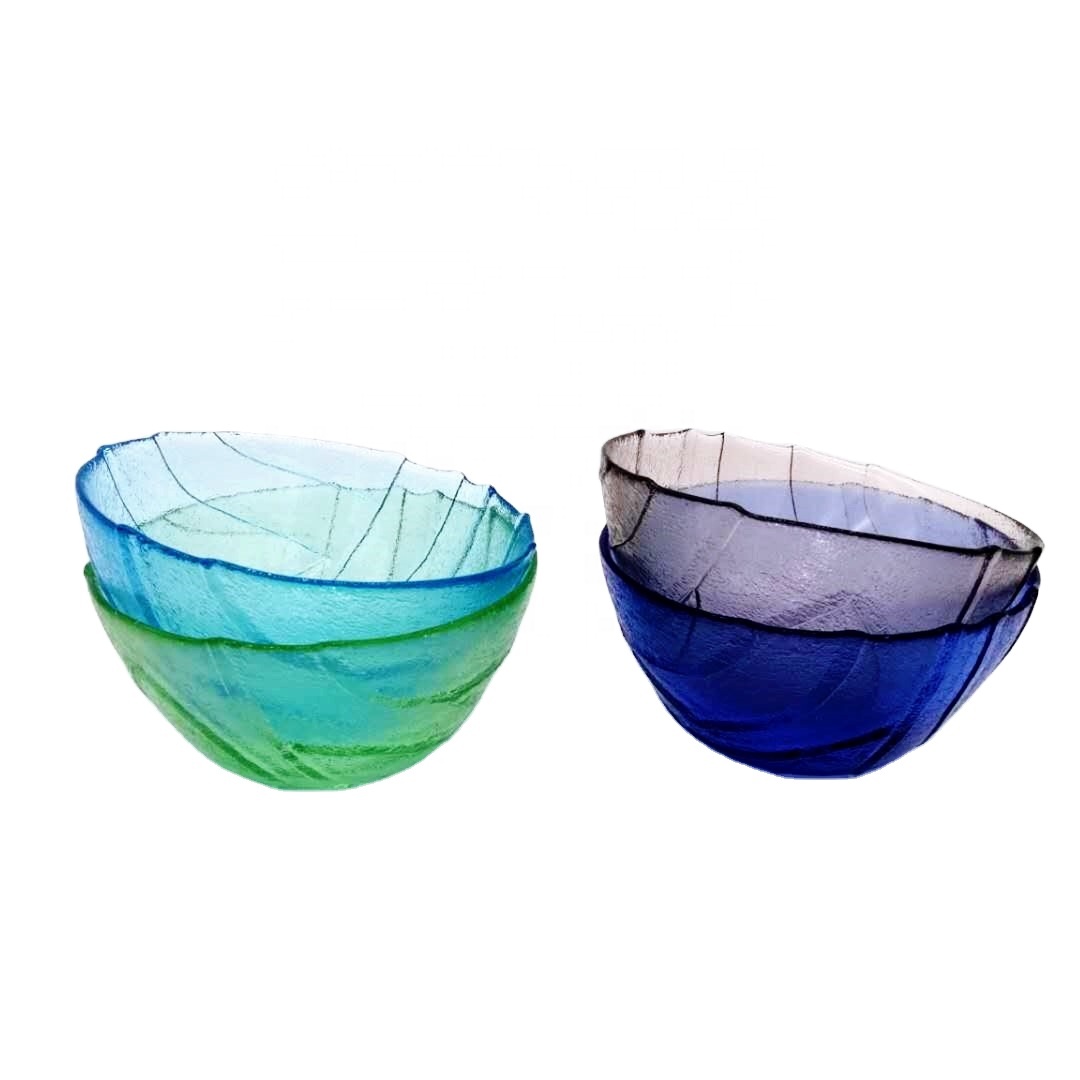 Multi Color Handmade Glass Fruit Bowl For Kitchen