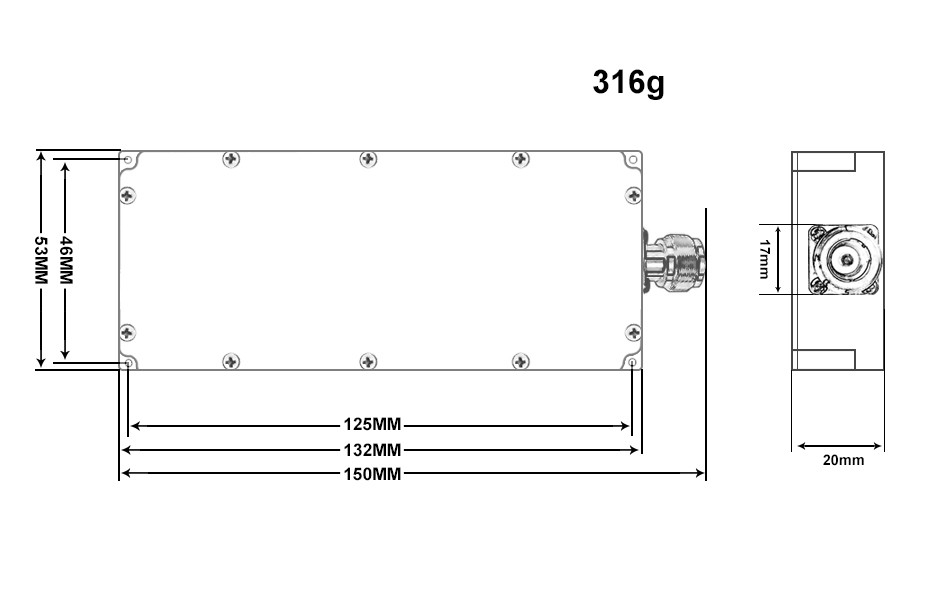 5.8G 50W N-Connector RF Signal Jammer Module For Drone Factory Supply