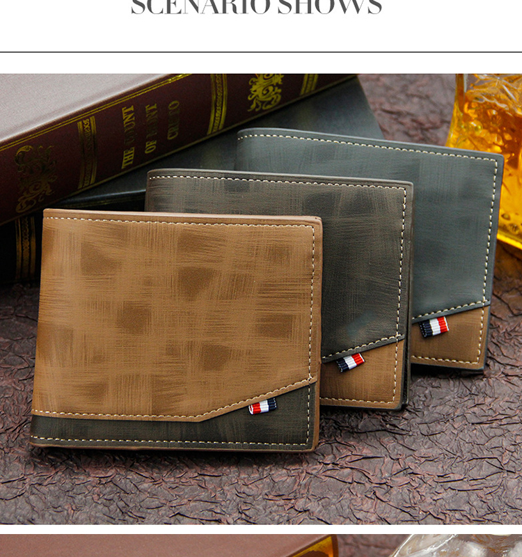Availiable Sample Portable Card Wallet Oil Wax Cowhide Leather Money Bag for Men