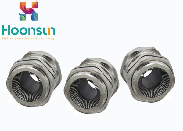 Water Proof Nickel Plated Brass EMC Cable Gland , Shielded Cable Gland With EMC