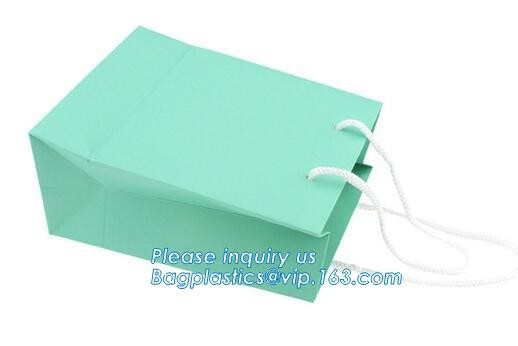 Luxury paper bags with handles Different Sizes,250gsm art paper shopping carrier bag custom printing with handle rope