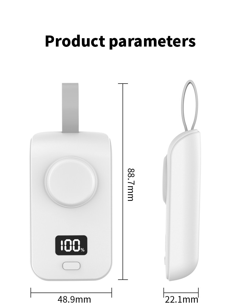 2500mAh Power Bank Portable Wireless Watch Charger With Digital Display