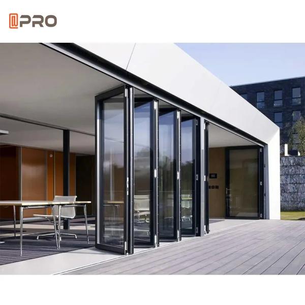 Waterproof Aluminium Folding Doors Thermal Break Bifold Exterior Patio Accordion