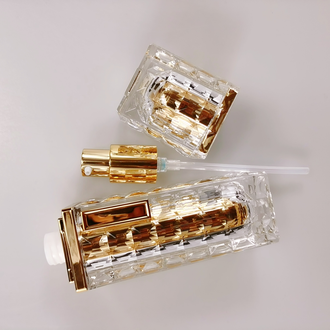 Acrylic Lotion Pump Bottle 30ml 50ml 100ml Customized Square for Beauty Care Products