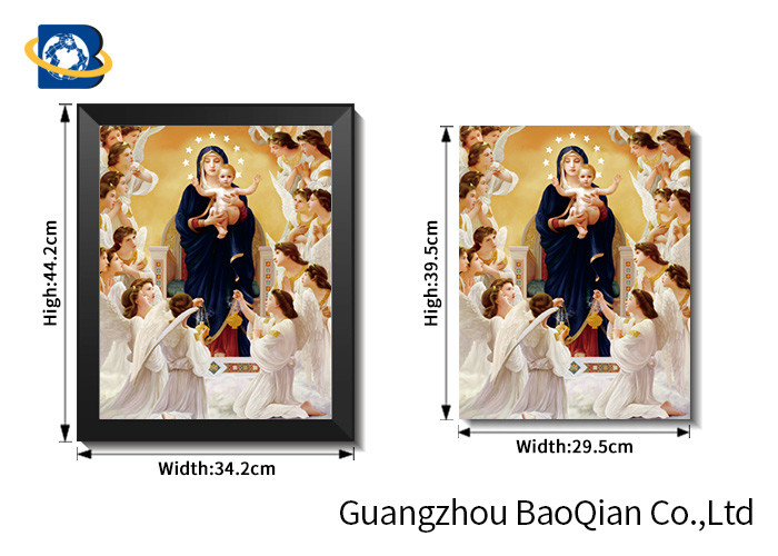 Black Frame Lenticular Flip Christian Blessed Vigin Mary Poster Religion Wall Picture
