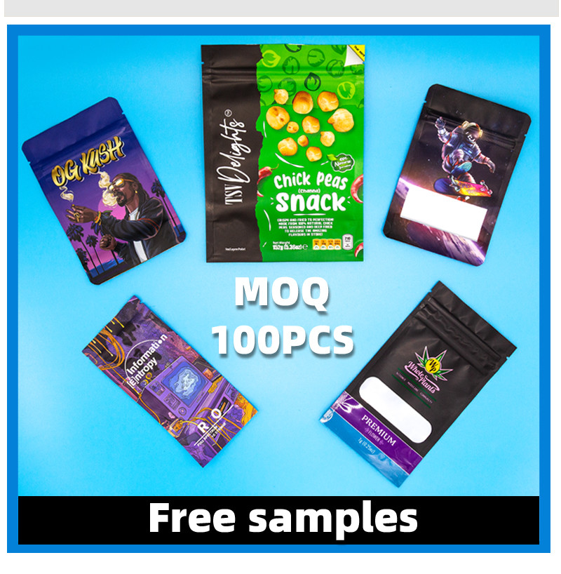 Bulk Customized Ziplock Plastic Bags Matte Stand Up Pouch Aluminum Foil Mylar Bag