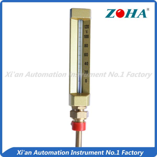 Bottom Mount Industrial Mercury Thermometer , Glass Industrial Thermometer 110mm