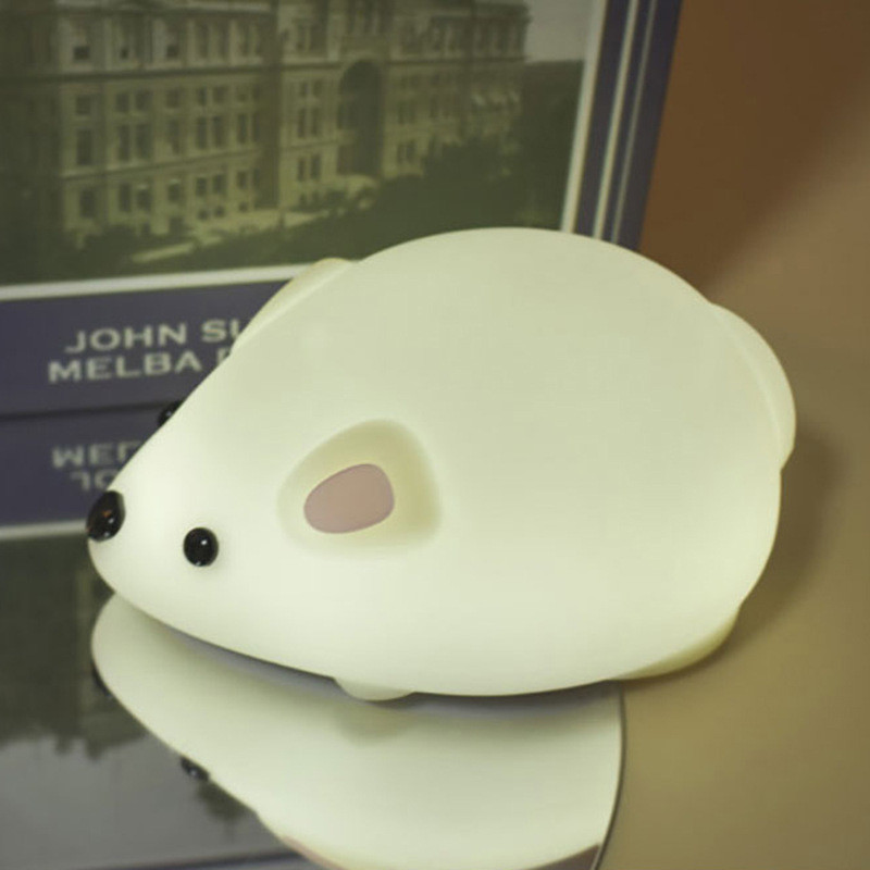 Mouse Night Light For Kids Rechargeable LED Children Lamp Timer Bedside Lamp Decor Baby Nursery Breastfeeding NightLight