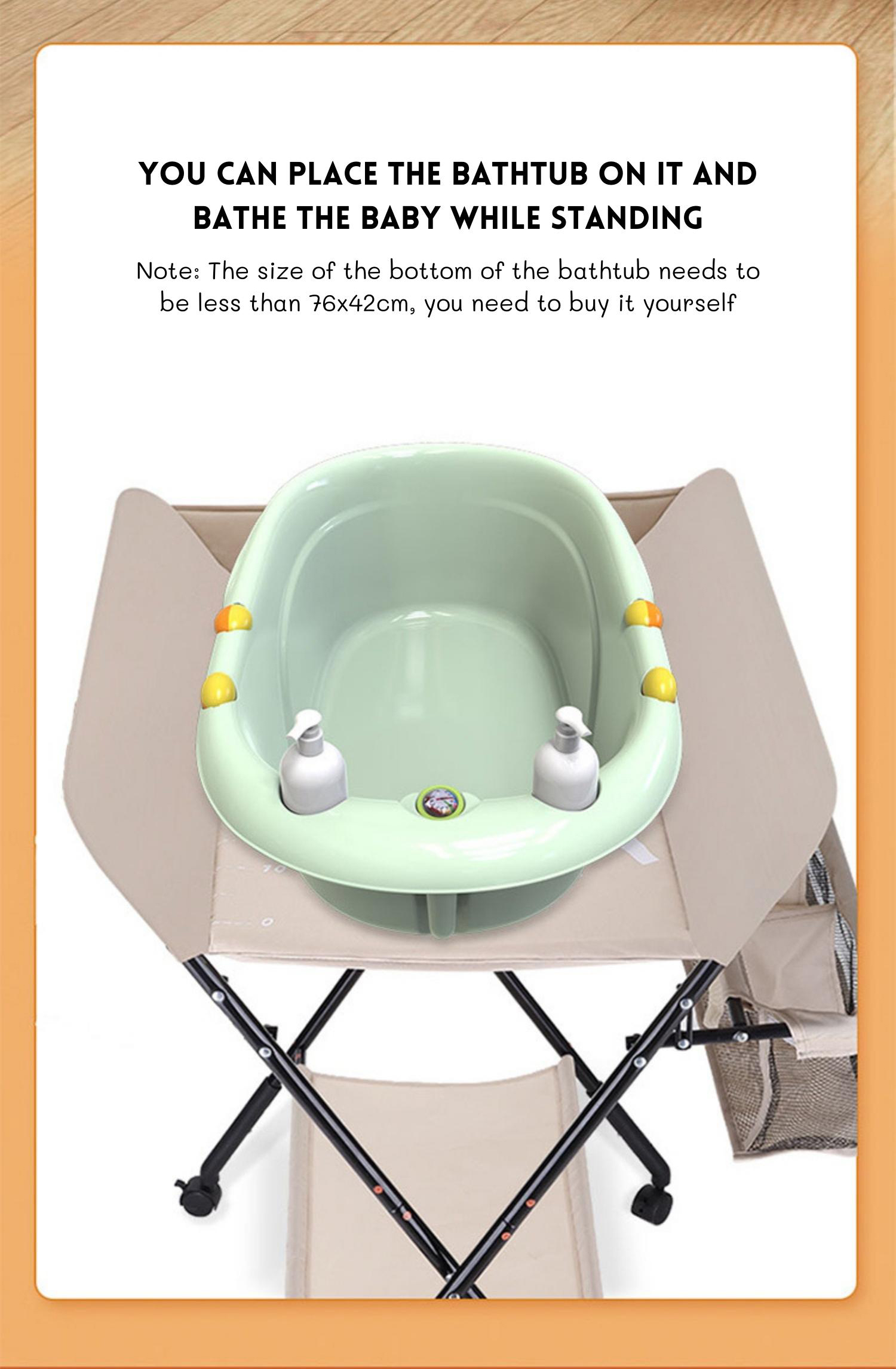 Ouninbear Portable Folding Baby Diaper Changing Table With Storage And Movable Nursery Pad