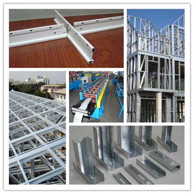 Light Steel Stud And Track Roll Forming Machine With Chain / Gear Box Driven System 45# Steel Rollers C Channel