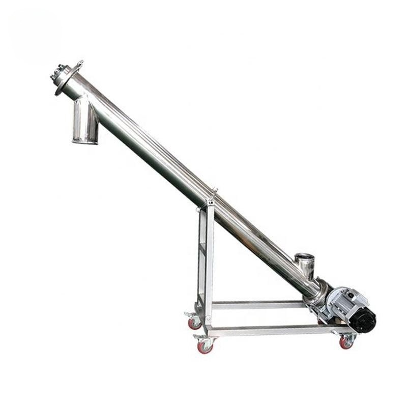 OEM Custom Stainless Steel Inclined Screw Auger Conveyor with Hopper