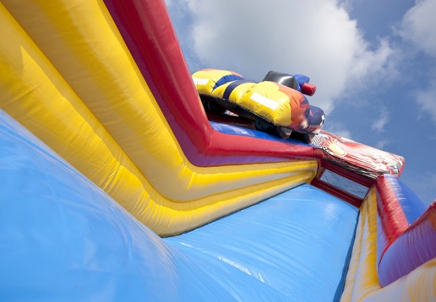 Exciting Car 0.55mm PVC Adult Inflatable Slide For Rental Business