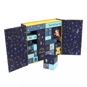 Rectangular Christmas Cardboard Gift Boxes OEM ODM Advent Calendar Boxes