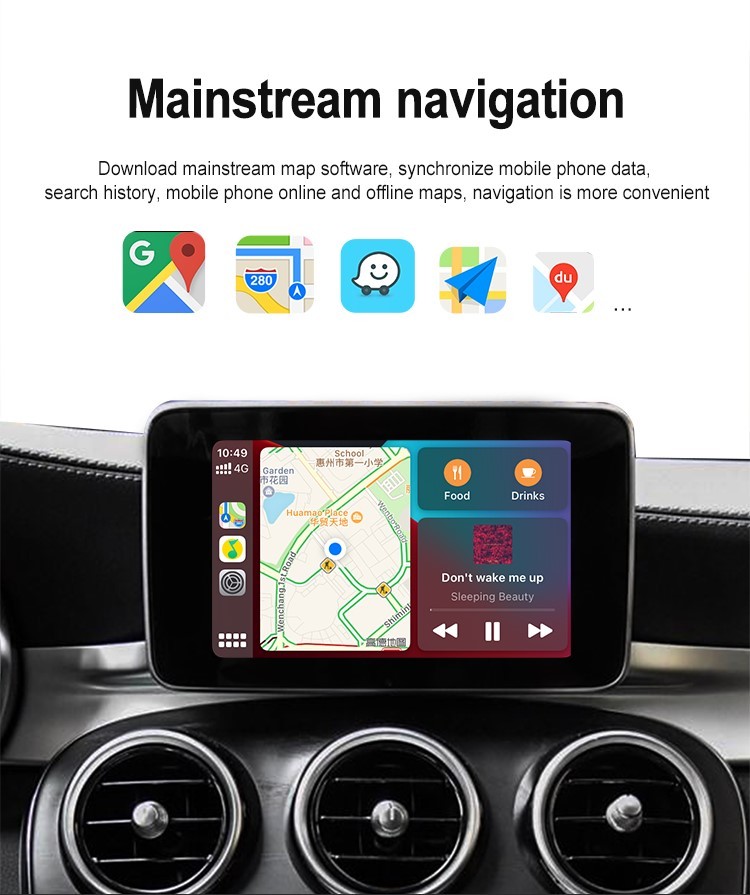 U2W Car Carplay Wired To Wireless Adapter Portable Multimedia Wireless Car Play Ai Box
