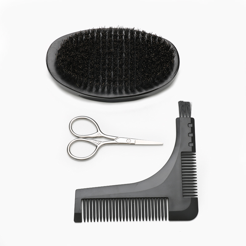 Professional Beard Comb And Brush Set For Men Repair Modeling Cleaning Care Kit