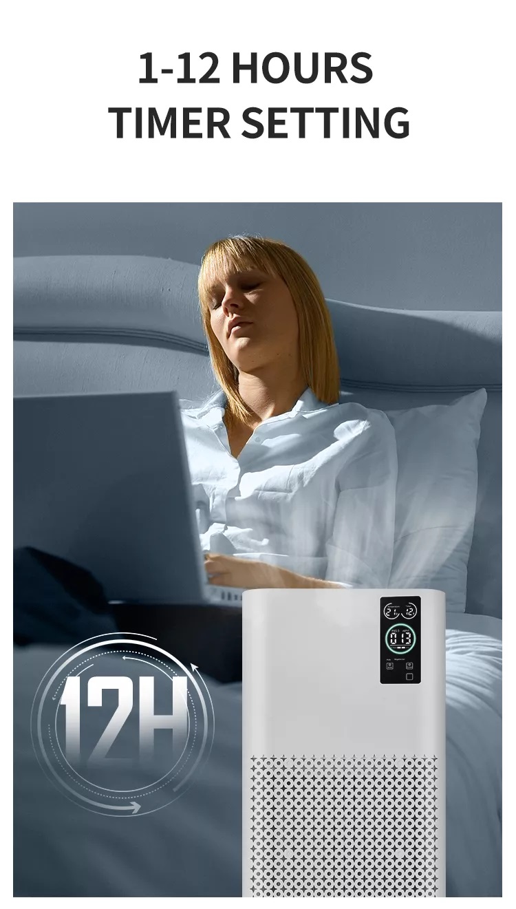 Household WIFI Air Purifiers Air Ionizer Ozone Free Room Hepa Filter Smart Touch Control Home Air Purifier Equipment