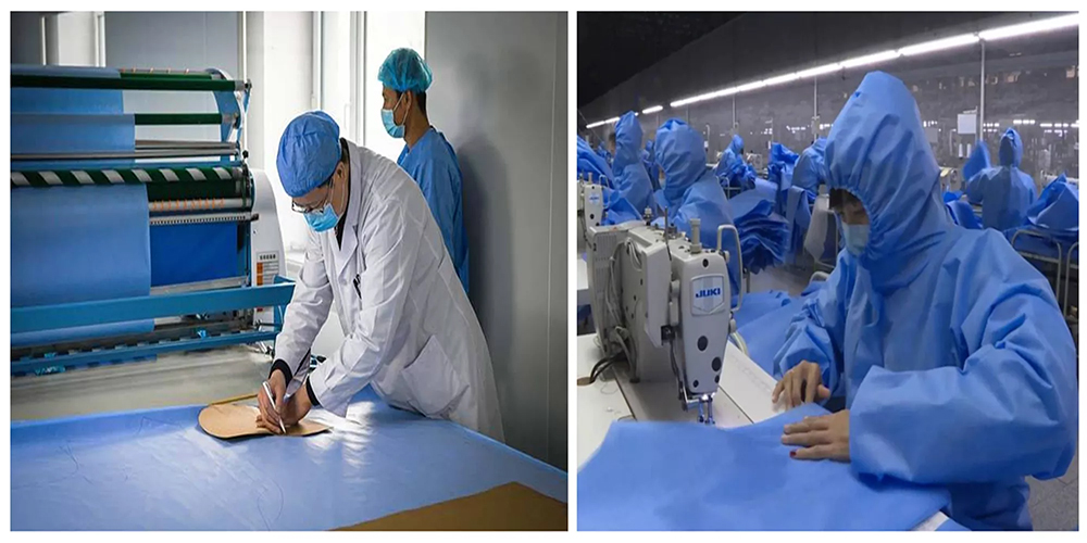 CE EN14126 AAMI Pb70 Disposable Lab Coats PP PE Coated Non Woven Isolation Gown