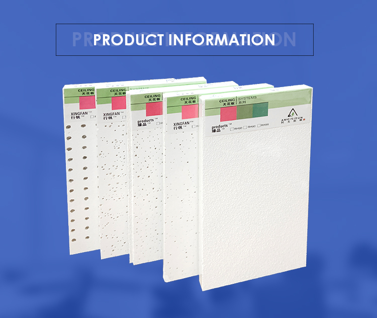 600x600mm Acoustic Mineral Fiber Ceiling Board Tiles with Hole Surface