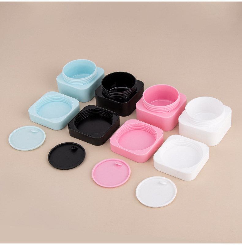5g10g 15g Acrylic Base Material Luxury Black White Frosted Square Skin Care Cosmetic Facial Cream Plastic Container Cream Jar