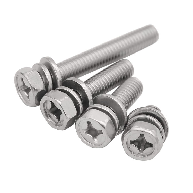 Cross Recessed Hexagon Bolt With Indentation And Washer Assemblies GB 9074.13 Standard