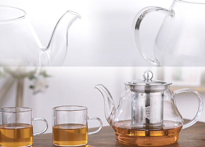 Handblown Heat Resistant Glass Teapot / Glass Loose Leaf Teapot