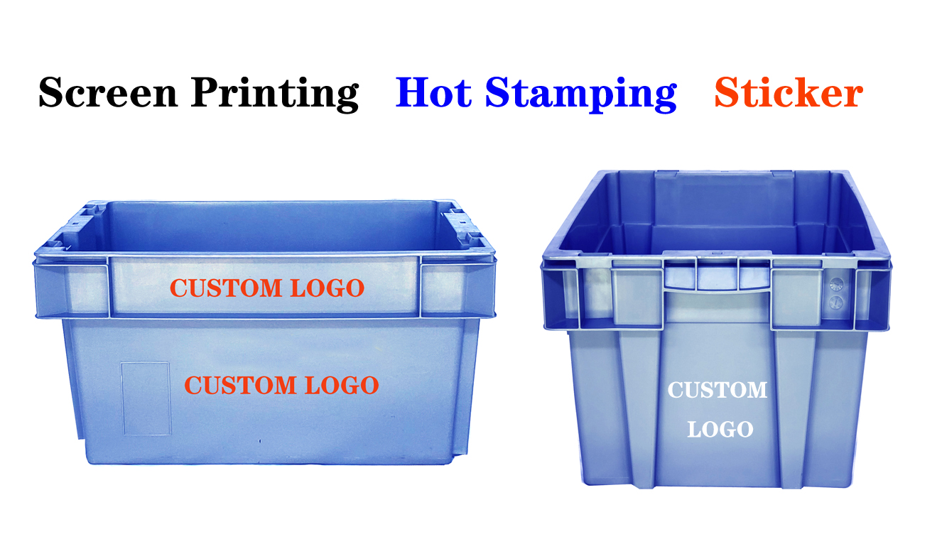 Solid Box Plastic Moving Containers Produce Plastic Vented Crates