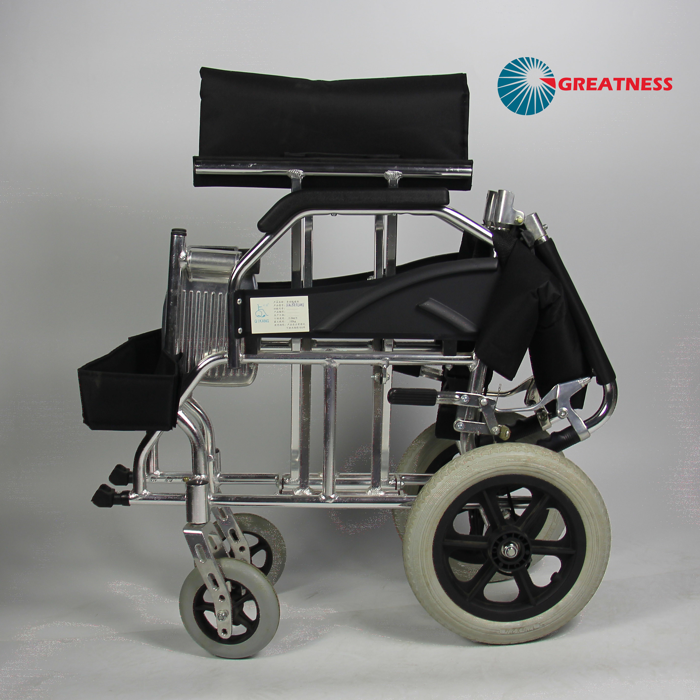 Shiney Sliver Extreme Aluminum Manual Wheelchair Flip Up Armrest Easy Carry
