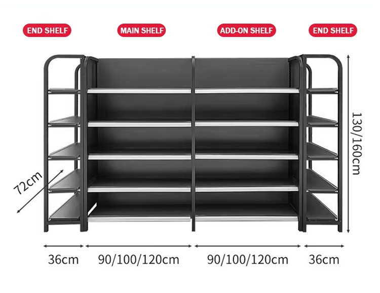 Customized Supermarket Rack System Display Shelving For Customer Needs