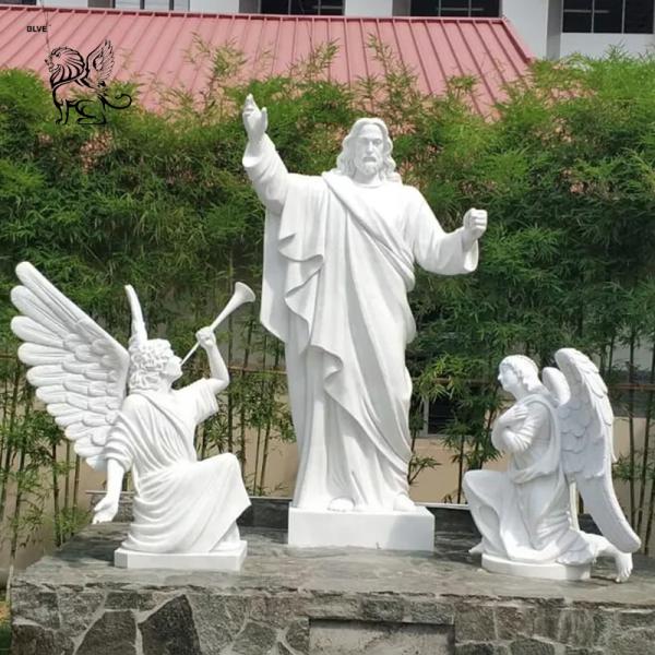 Marble Jesus Blessed Statue Stone Christ Jesus Sculpture Life Size Religious