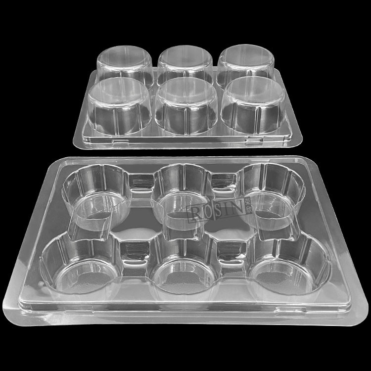 Hinged Clamshell Plastic Bakery Packaging Single Compartment Muffin Cupcake Box