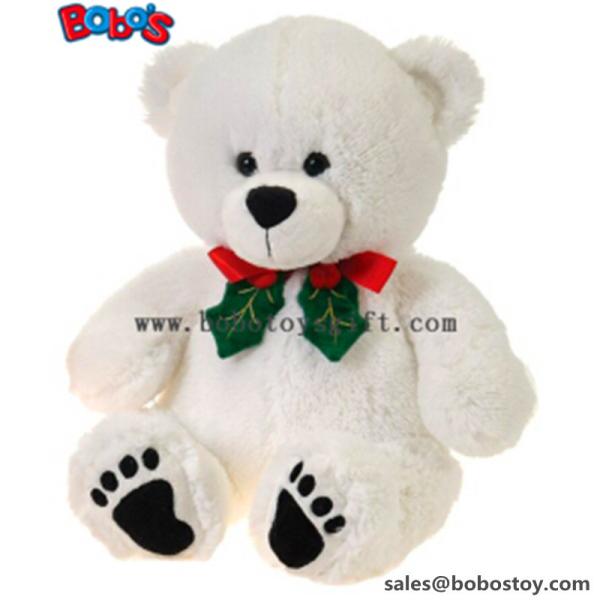 Quality 11"White Xmas Soft Plush Teddy Bear Christmas Toy for sale