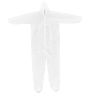 Polypropylene Disposable Protective Coverall With Hood Boots Elastic Wrists Ankles