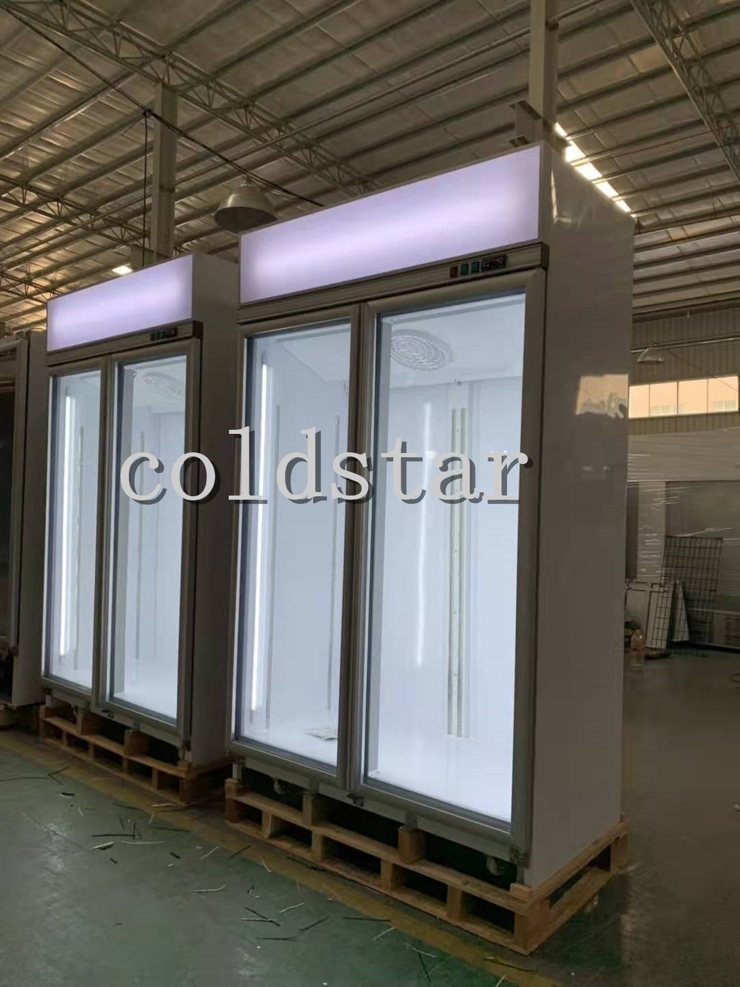 R290 Supermarket Upright Refrigerated Showcase Freezer