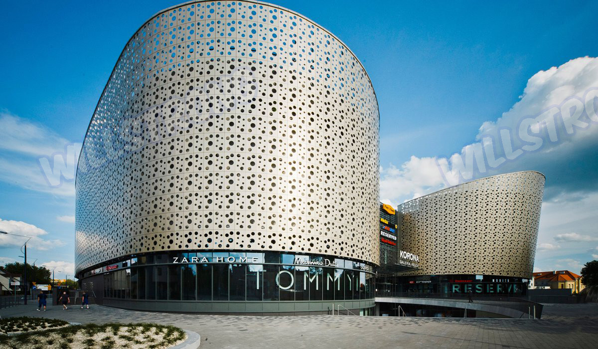 3D Sharp RAL / PANTON Color Aluminum Panel Curtain Wall 4*0.5mm Thickness / Composite Building Materials