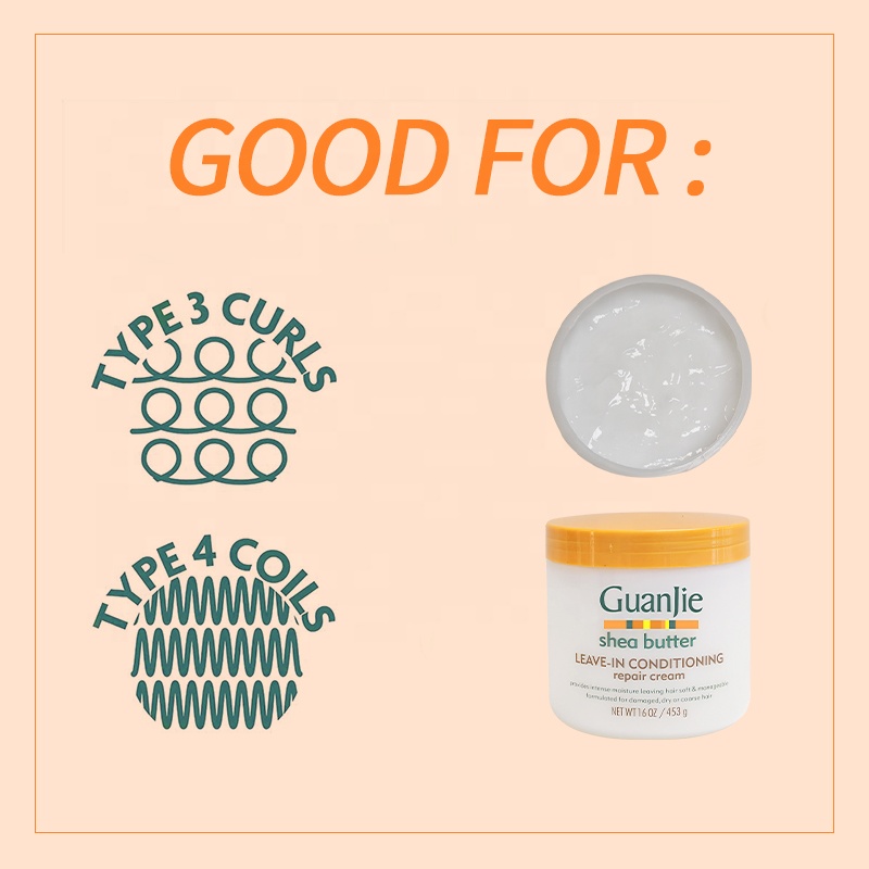 Leave-in Conditioning Argan Oil and Shea Butter Hair Repair Cream for Deep Penetration