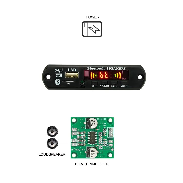 Mini Amplifier 2*40W DC 5V-26V Power Amplifier Module Receivers Amplifiers Board