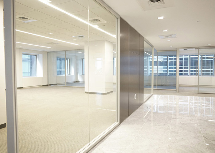 Panoramic Single-glass Partition Full Glass With Special High Quality Connect Glue 108mm Aluminum Frame Single Layer