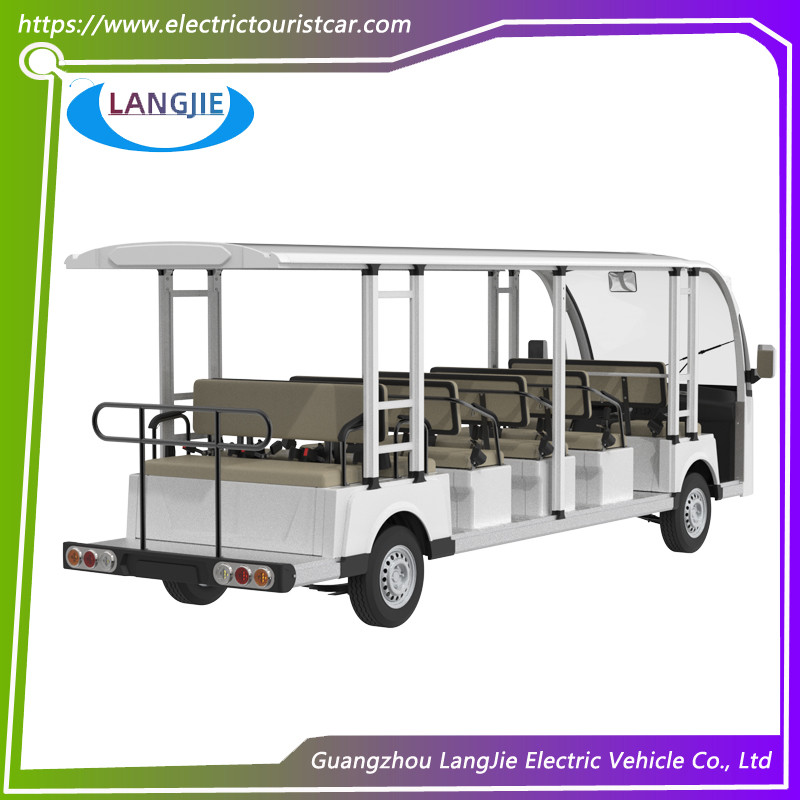 17 Person 72V AC Motor 4 Wheels Electric Tourist Vehicles For City Walking Street
