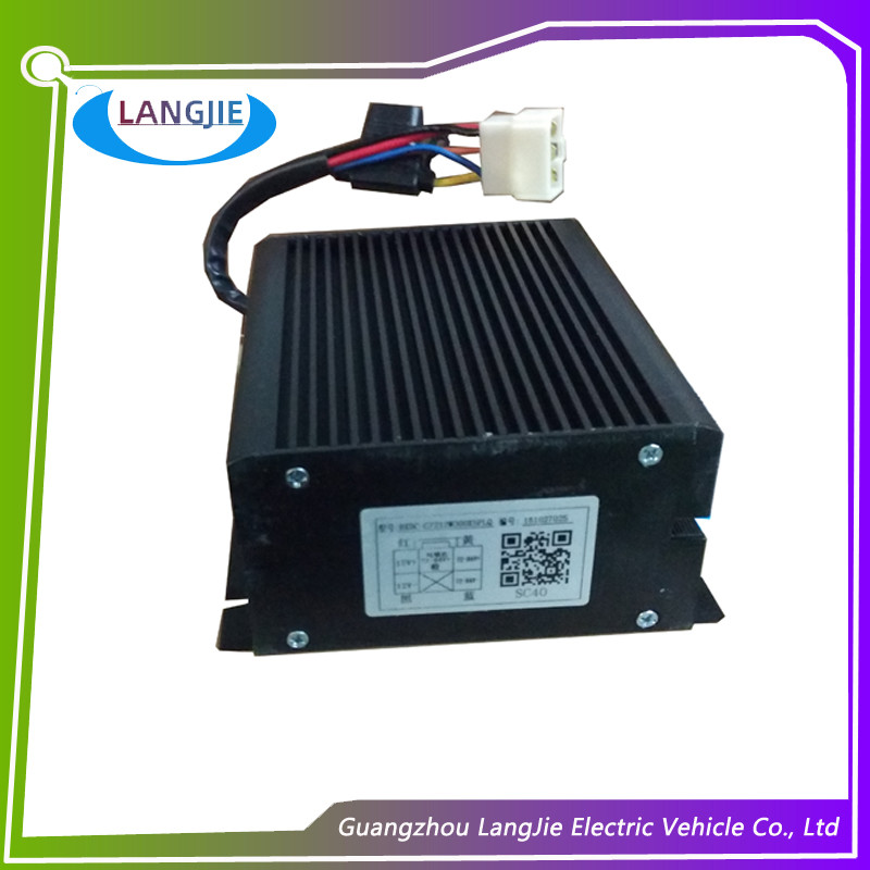 Black Electric Cart Parts Golf Cart DC Converter Dual Output Type 150mm*150mm*45.5mm