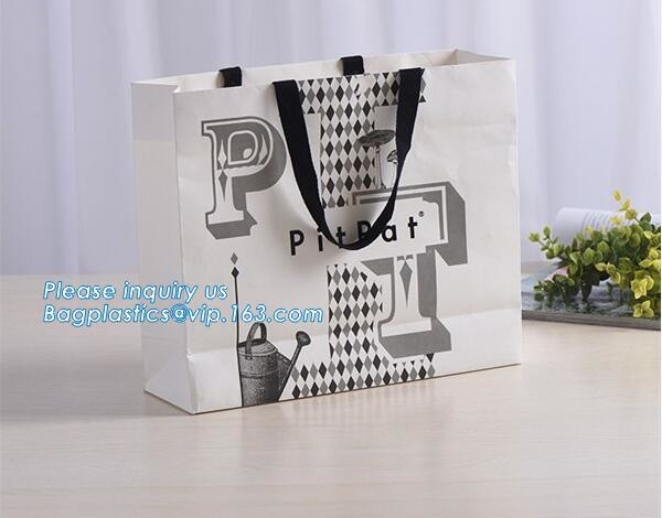 Luxury paper bags with handles Different Sizes,250gsm art paper shopping carrier bag custom printing with handle rope