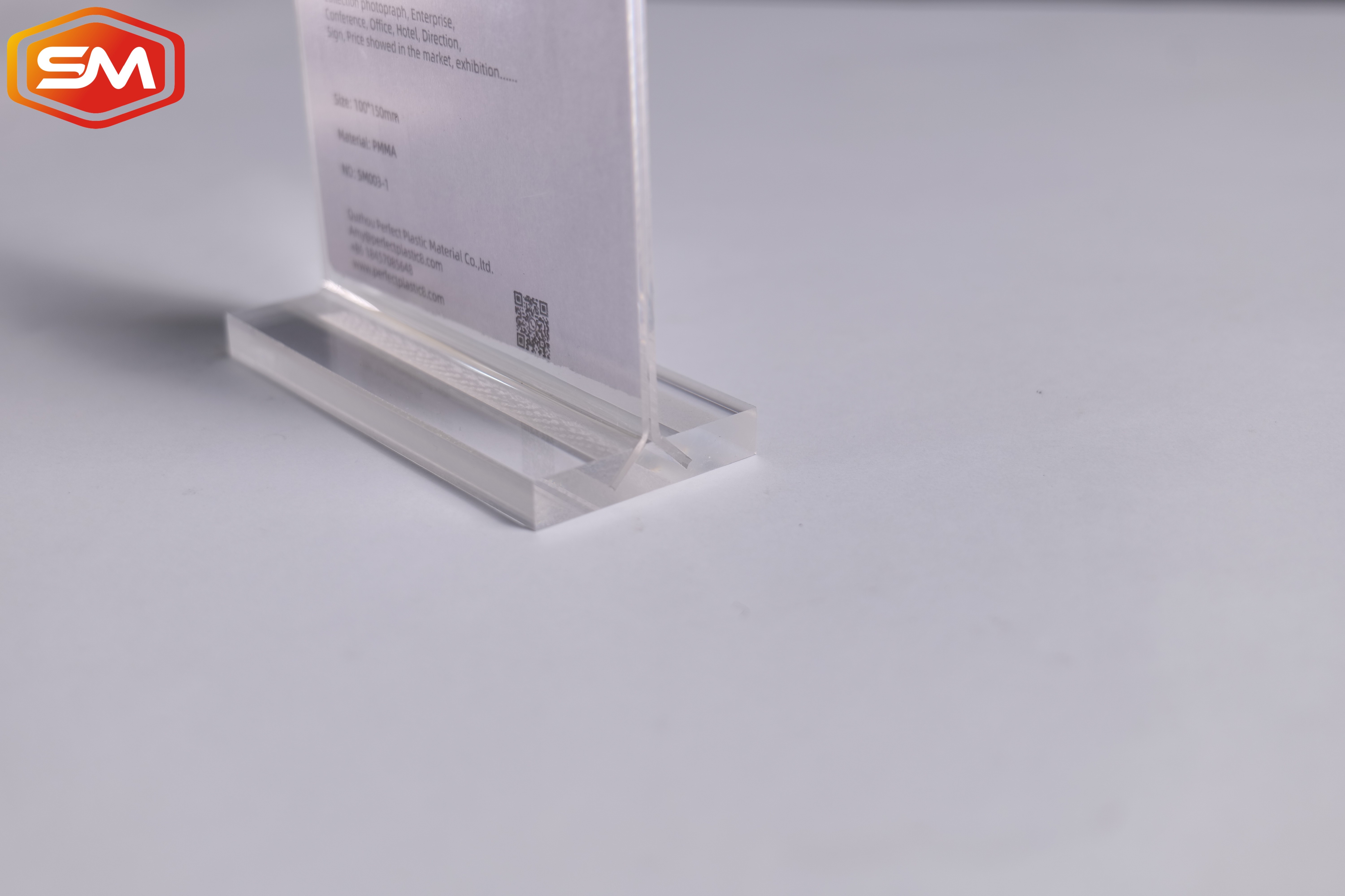 Cheap Custom T Shape Acrylic Sign Holder With Base A4 Paper Menu Stand For Table