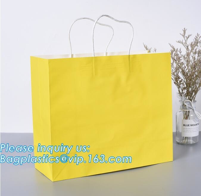 Customized Red Printed Kraft Paper Shopping Bag with Ribbon Handles and Bowknot,Kraft Paper Shopping Bag with Kinds off