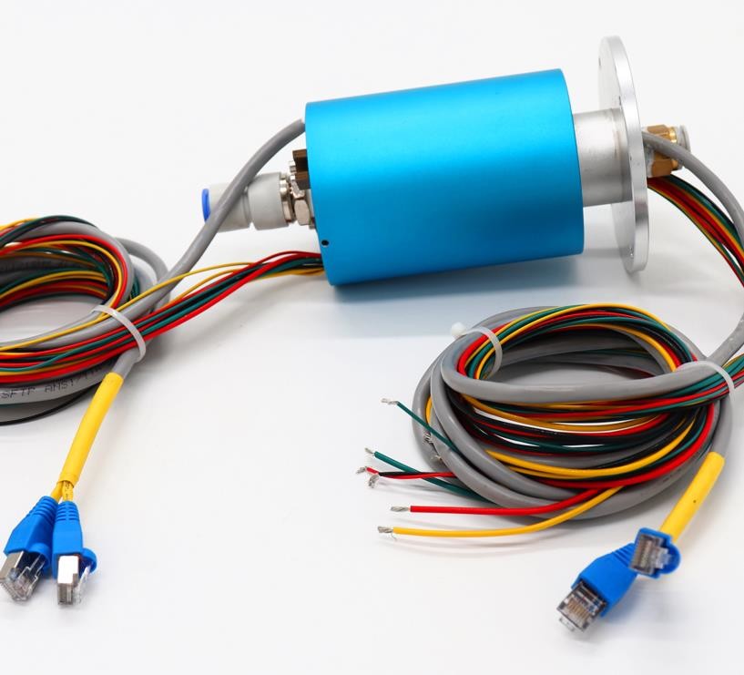 USB3.0 Ethernet Slip Ring Rotary Joint Through Bore Rotating Contacts