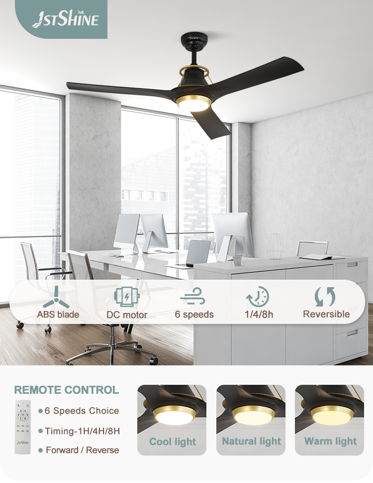 6 Speeds Remote Control LED Ceiling Fan with Modern Design and Comfortable Wind