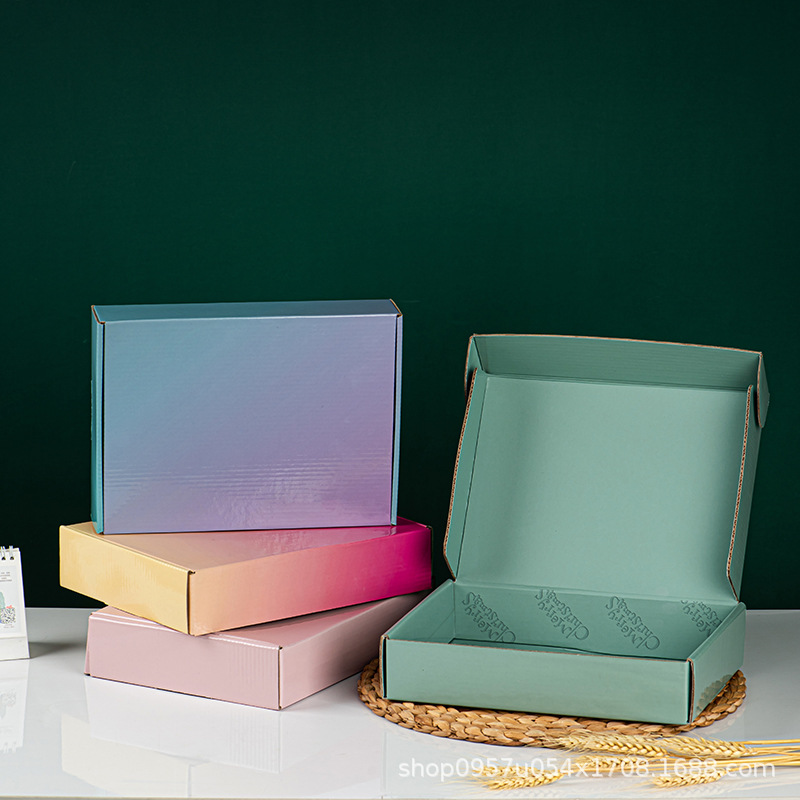 Custom Colorful Folding Corrugated Craft Paper Shipping Mailer Boxes Add Your Own Logo